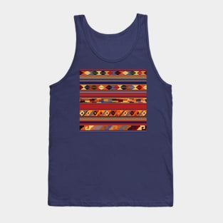 Oaxaca Folk Art - Red Yellow Navy Blue Tank Top